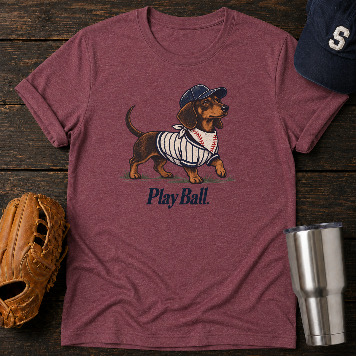Play Ball Dachshund T-Shirt