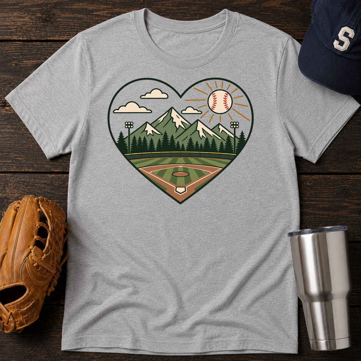 Baseball Heart  T-Shirt