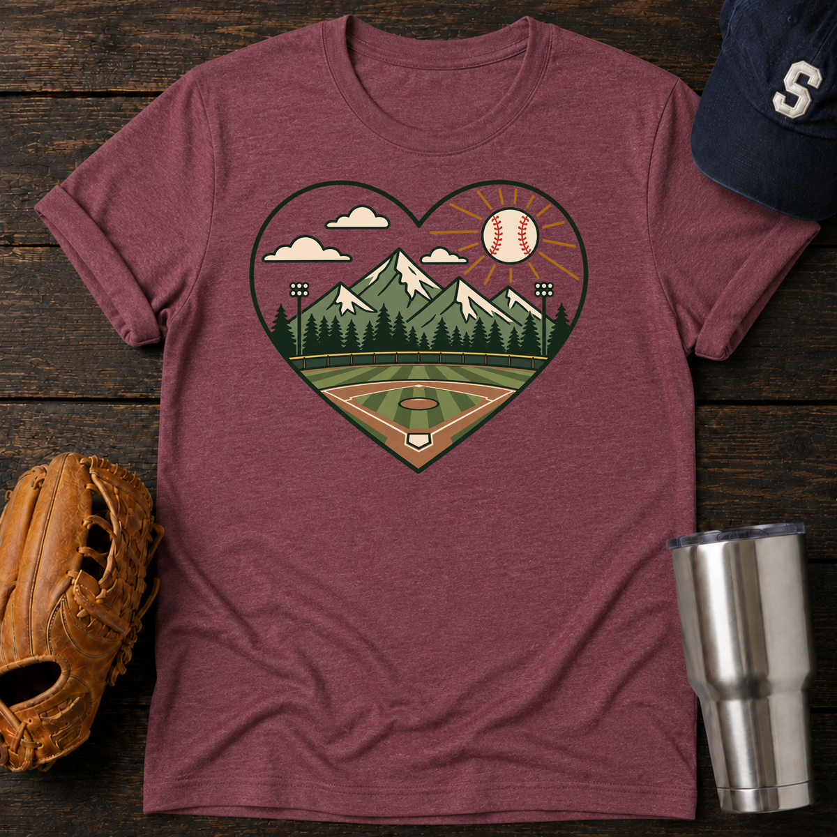 Baseball Heart  T-Shirt