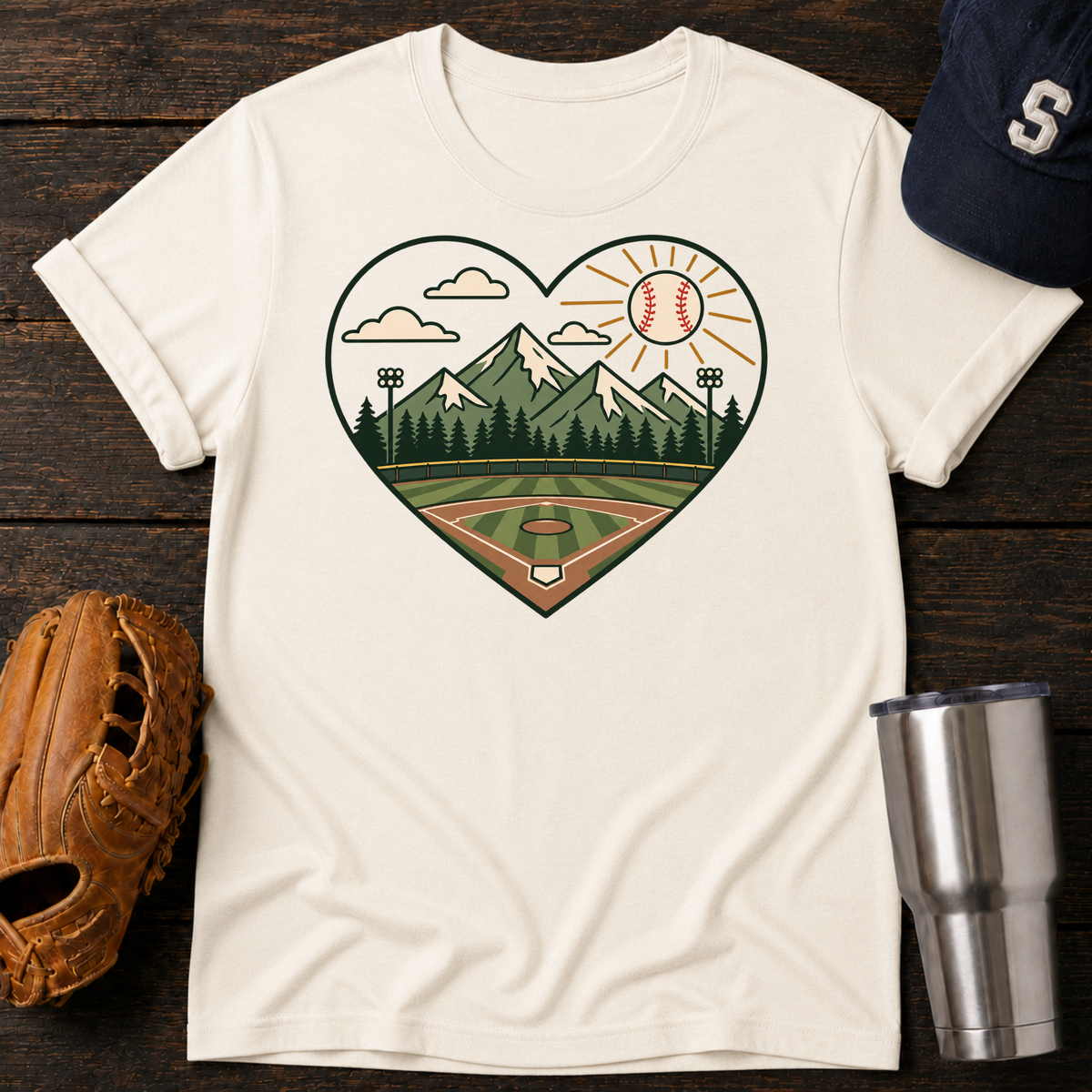 Baseball Heart  T-Shirt