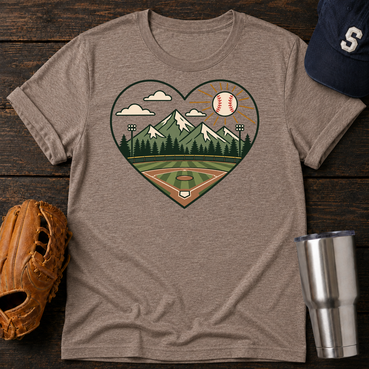 Baseball Heart  T-Shirt