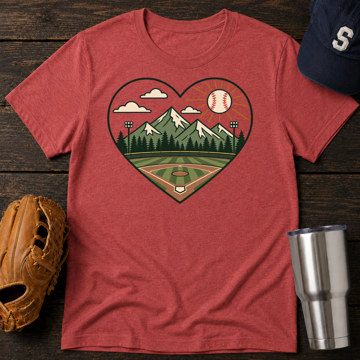 Baseball Heart  T-Shirt