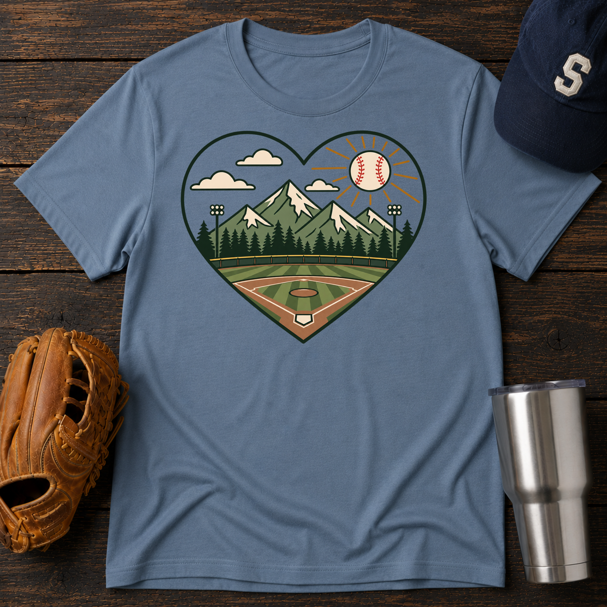 Baseball Heart  T-Shirt