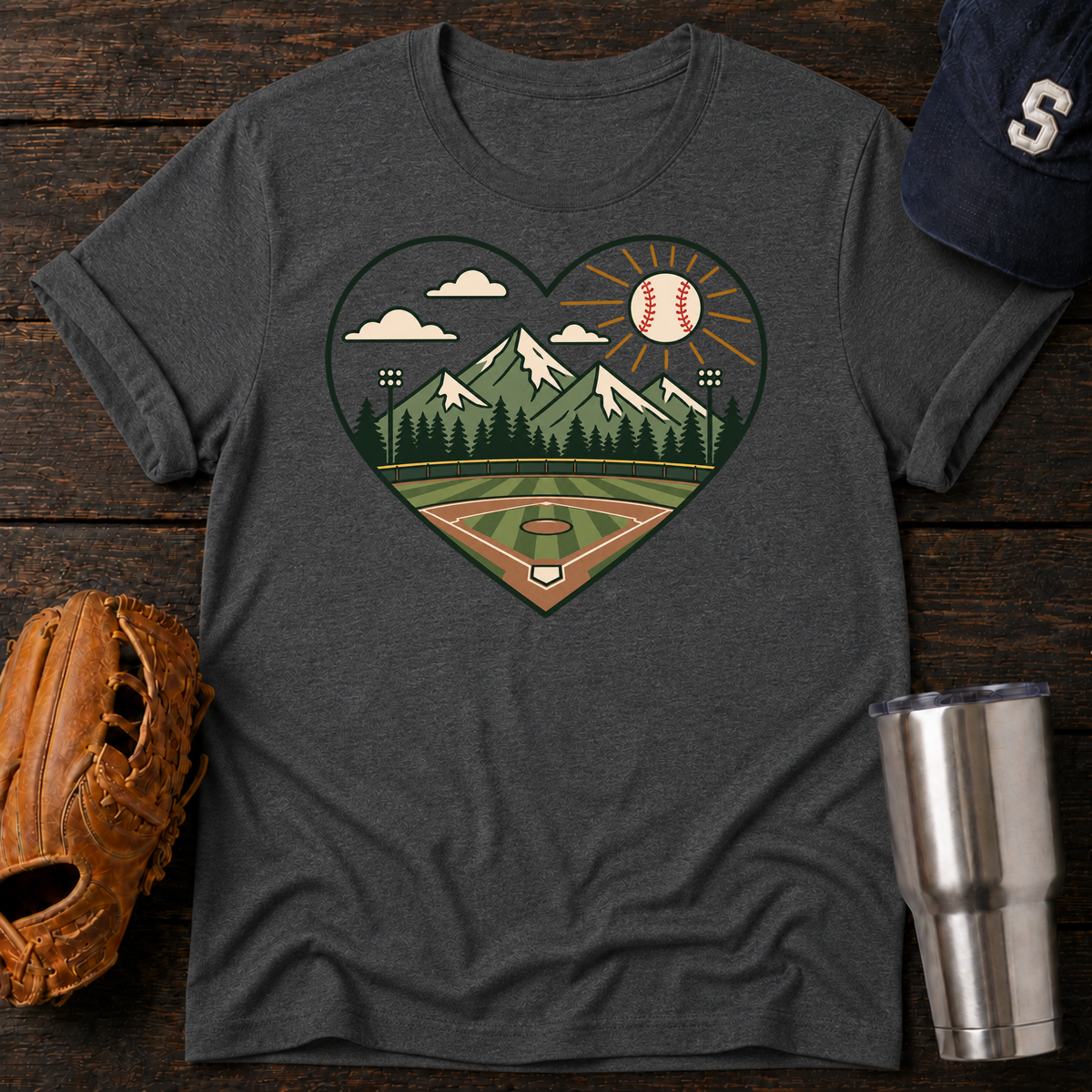 Baseball Heart  T-Shirt