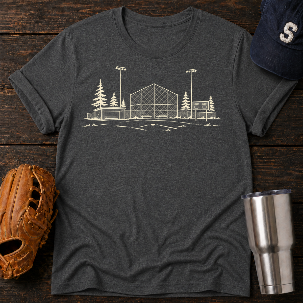 Minimalist Baseball Field T-Shirt