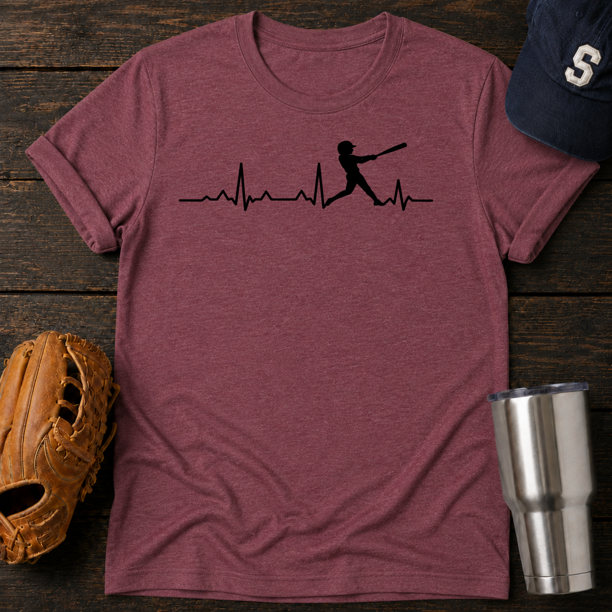 Baseball Heartbeat T-Shirt