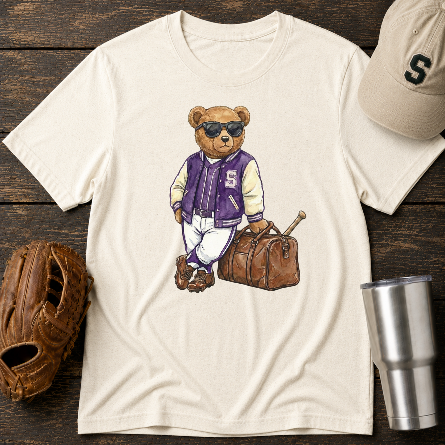 Purple Travel Bear T-Shirt